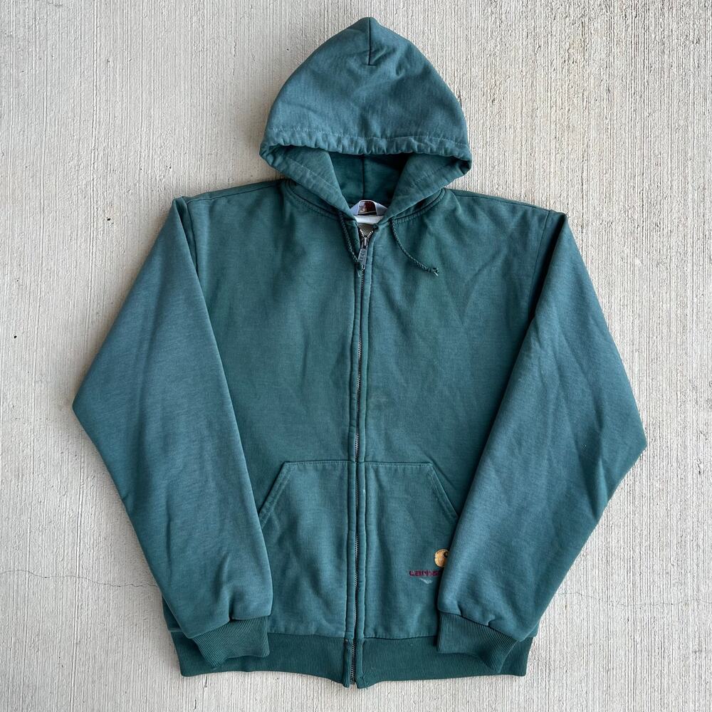 Carhartt green zip up hoodie sweatshirt